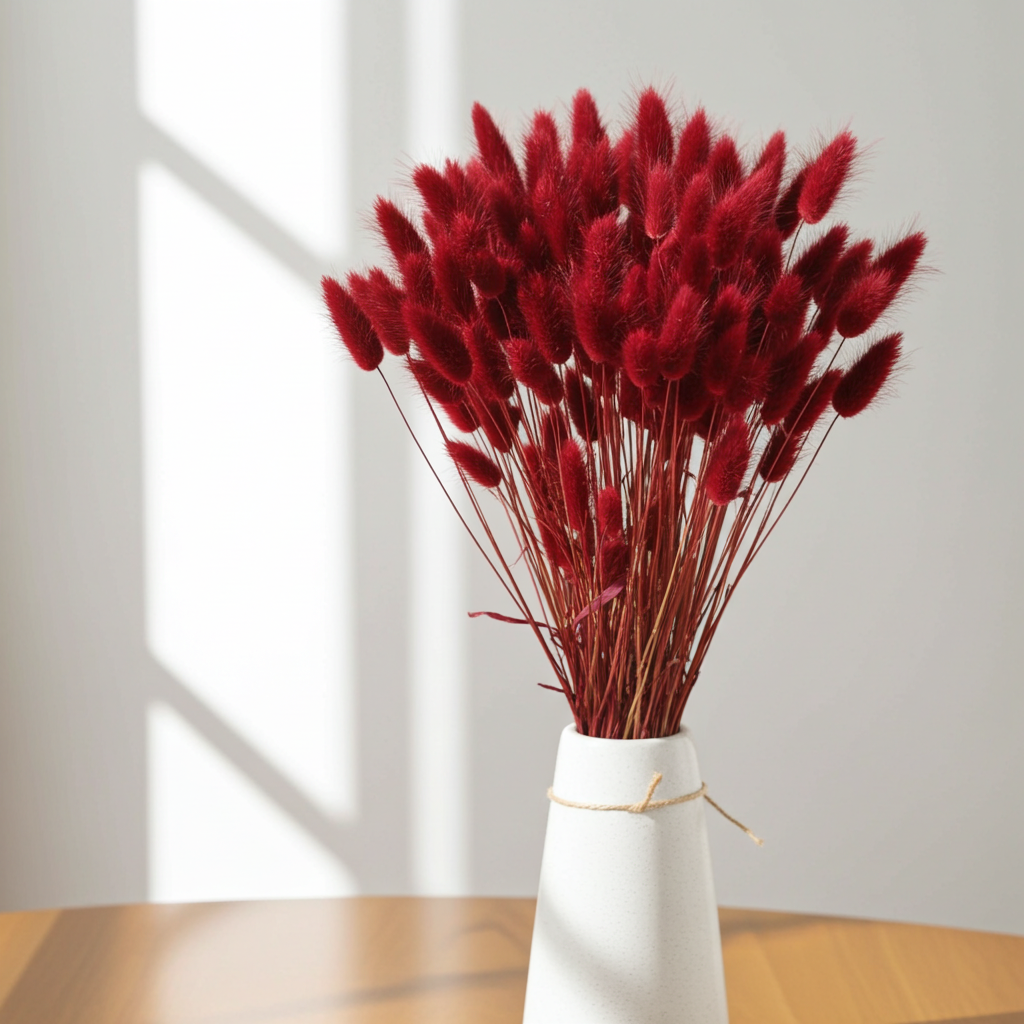 Sušený Lagurus bordo – přírodní dekorace Zaječí ocásek